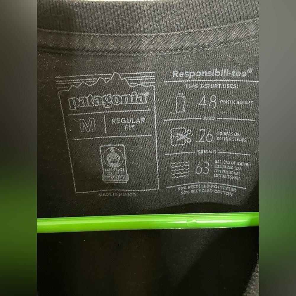 Patagonia Shirt Mens Medium  Black Organic Cotton Casual​​​​​​​​​​​​​​​ - Picture 7 of 10